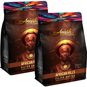 Anisah Coffee African Hills Filtre Kahve 2X500GR Espresso Öğütüm %100 Arabica Orta Kavrum