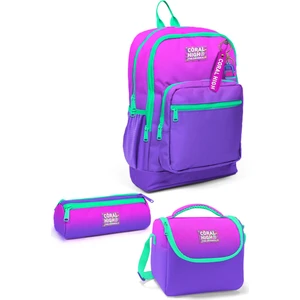 Coral High Kids Pembe Mor Renk Geçişli 3’lü Okul Çanta Seti SET0123762