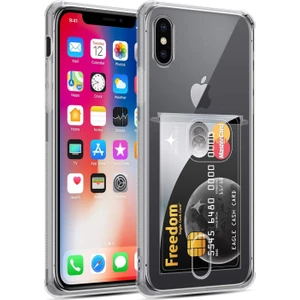Iphone Xs Max Kamera Korumalı Kartlıklı Setra Şeffaf Silikon Kılıf