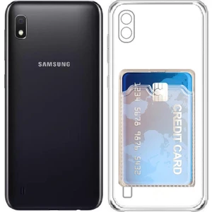 Samsung Galaxy A10 Kamera Korumalı Kartlıklı Setra Şeffaf Silikon Kılıf