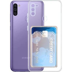 Samsung Galaxy A11 Kamera Korumalı Kartlıklı Setra Şeffaf Silikon Kılıf