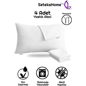 Sıvı Geçirmez Fermuarlı Yastık Alezi Yastık Içi Yastık Kılıfı 4 Adet