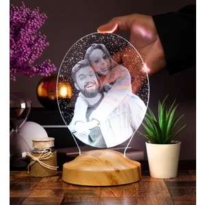 Fotoğraflı Kişiye Özel Hediye, Sevgiliye Özel Ürünler, Oval Led Lamba, 14 Şubat Hediyesi, Sevgililer Günü Hediyesi Yıl Dönümü Hediyesi, Doğum Günü Hediyesi