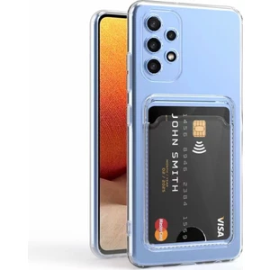 Samsung Galaxy A53 Kamera Korumalı Kartlıklı Setra Şeffaf Silikon Kılıf