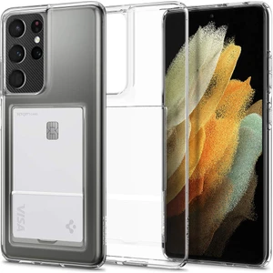 Samsung Galaxy S21 Ultra Kamera Korumalı Kartlıklı Setra Şeffaf Silikon Kılıf
