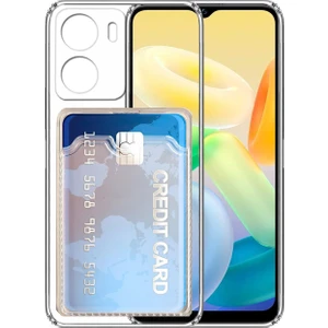 Tecno Camon 20 Kamera Korumalı Kartlıklı Setra Şeffaf Silikon Kılıf