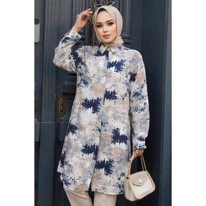 Neva Style Desenli Vizon Tesettür Tunik 11677V