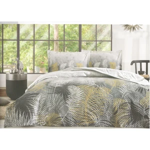 Golden Palm Gri Çift Kişilik Dört Mevsim Kapitone Nevresim Takımı