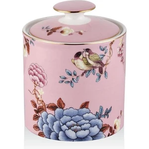 Floral Pink Orta Boy Kapaklı Kavanoz 12X15 cm 1LIN-CA014M