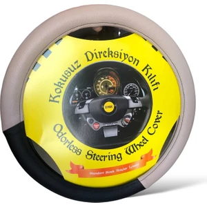 Bej Siyah Geçme Direksiyon Kılıfı