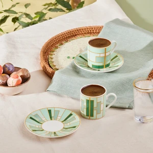 Kiva Yeşil 2 Kişilik Kahve Fincan Takımı 80 ml