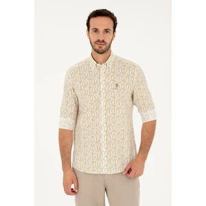 U.S. Polo Assn. Erkek Haki Gömlek Desenli 50282825-VR027