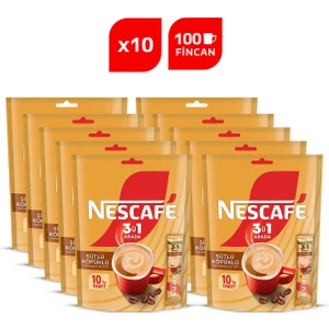 Nescafé 3ü1 Arada Sütlü Köpüklü Çözünebilir Kahve 10 x 1'gr paket (10x17,4g)