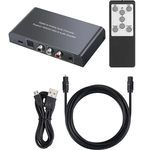 Ir Uzaktan Kumandalı Ses Dönüştürücü Dac Dijital Koaksiyel Toslink - Analog Stereo Rca 3.5mm Ses Adaptörü 192KHZ 24BIT (Yurt Dışından)