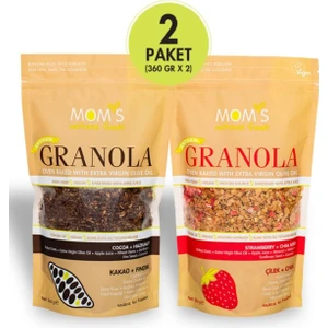 Mom's Natural Foods 2'Lİ GRANOLA - ÇİLEK CHIA 360 G - KAKAO FINDIK 360 G