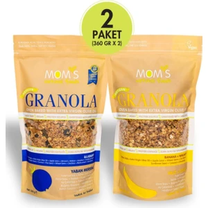 Mom's Natural Foods 2'Lİ GRANOLA - YABANMERSİNİ 360 G - MUZ CEVİZ 360 G