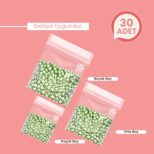 Zipbag - Çok Amaçlı Kullanılabilir Kilitli, Buzdolabı Poşeti 30 Adet (10 S / 10 M / 10L)