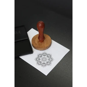 Kişiye Özel Ahşap Kitap Mührü Damga Yuvarlak 4,5 cm Çapında MADKM045