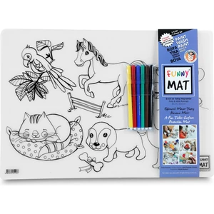 Akademi Çocuk Funny Mat - Evcil Hayvanlar ve Vahşi Hayvanlar (25x35 cm +  6'lı Boya Kalemi)