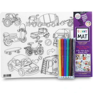 Akademi Çocuk Funny Mat - Korsanlar ve Araçlar (25x35 cm +  6'lı Boya Kalemi)