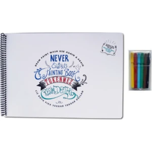 Akademi Çocuk Tükenmez Resim Defteri-2 - 25X35CM  &  6 Lı Keçeli Kalem