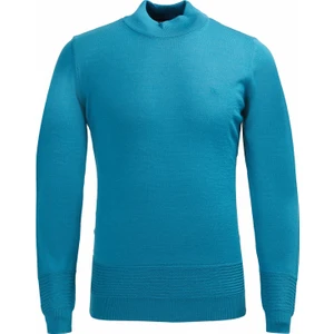 Petrol Yarım Balıkçı Yaka Yün Karışımlı Triko Kazak