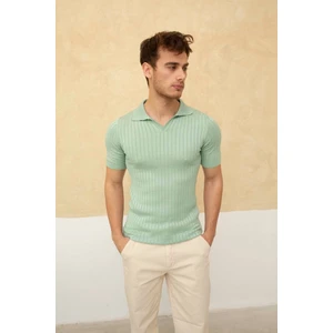 Cool Tarz Erkek Fitilli Polo Yaka Triko T-Shirt