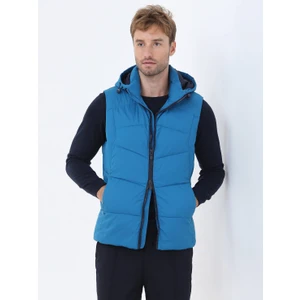 Saks Regular Fit Kapüşonlu Casual Dokuma Spor Yelek