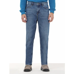 Lacivert Denim Pamuk Karışımlı Pantolon