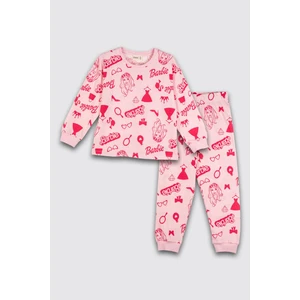 Bunny Hopp  Pamuk Terletmeyen Kumaş Uzun Kollu Barbie Baskılı Kız Çocuk Pijama Takımı