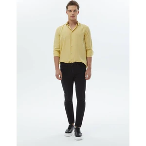 Siyah Slim Fit Denim Pamuk Karışımlı Pantolon