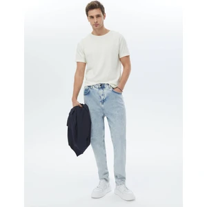 Açık Mavi Carrot Fit Denim %100 Pamuk Pantolon