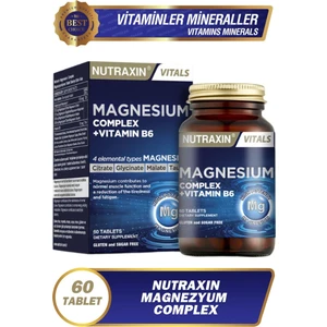 Magnezyum Complex 60 Adet Tablet 125 mg - (Bisiglinat-Taurat-Malat-Sitrat-B6)