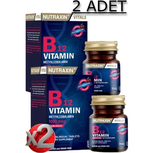 2 Adet Nutraxin B12 Vitamini 60 Adet Tablet (1000 Mcg) - Dil Altı Tableti