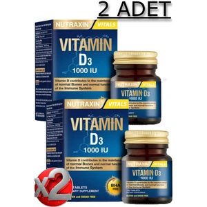 2 Adet Nutraxin D3 Vitamini 120 Adet Tablet - (1.000 Iu)
