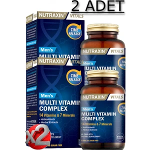 2 Adet Nutraxin Men's Multi Vitamin ve Mineral Complex 60 Adet Tablet - (Erkeklere Özel Formül)