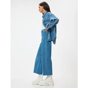 Geniş Kısa Paça Kot Pantolon Yüksek Bel - Sandra Jeans