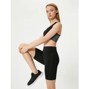 Spor Kısa Tayt Yüksek Bel Baskılı Skinny Fit