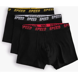 3'lü Boxer Seti Slogan Baskılı Pamuklu