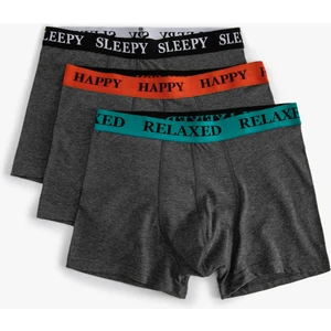 3'lü Boxer Seti Slogan Baskılı