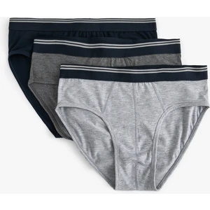 3'lü Slip Boxer Seti Çok Renkli Şerit Detaylı