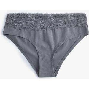 Dantelli Hipster Külot Yüksek Bel