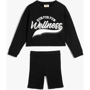Sweatshirt ve Şort Seti Ikili Pamuklu