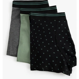 3'lü Boxer Seti Puantiyeli Çok Renkli