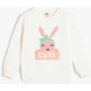 Sweatshirt Tavşan Aplike Detaylı Pamuklu