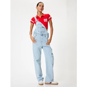 Bahçıvan Tulum Kot Cep Detaylı Rahat Kalıp Kare Yaka