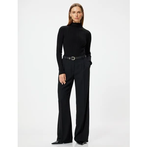 Basic Triko Boğazlı Kazak Uzun Kollu Dokulu