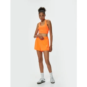 Sporcu Sütyeni U Yaka Kaplı Çapraz Askılı Slim Fit