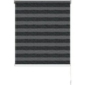 Soft Bamboo Siyah Gri Kırçıllı Zebra Perde ( Etek Düz )