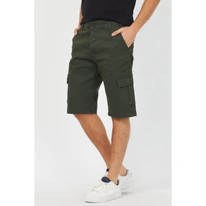 Cool Tarz Erkek Haki Kargo Cep Likralı Şort